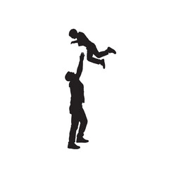 Father Throwing Child in Air Silhouette