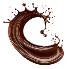 Chocolate splash with elegance: A dynamic splash of liquid chocolate, captured mid-motion, displaying rich textures and the captivating fluidity of a beloved treat.