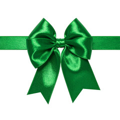 Emerald Bow of Celebration: A beautifully crafted emerald green ribbon, meticulously tied into an elegant bow, radiates a sense of festive cheer and symbolic adornment.