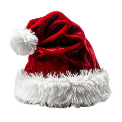 Santa's Crimson Cap: A festive Santa Claus hat, its plush red velvet and fluffy white trim exuding holiday cheer and the warmth of the season.