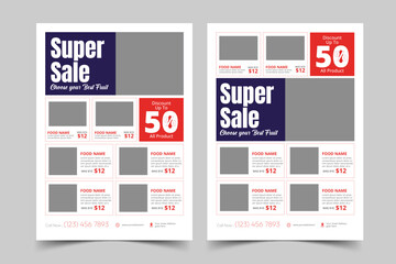 Food Promotion Flyer Template &ndash; Modern Restaurant Special Offer & Discount Design