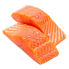 Vibrant Salmon: Perfectly cut, showcasing the rich color and delicate marbling of fresh salmon, ready for culinary creations. 