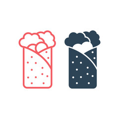 Burrito icons set food logo template