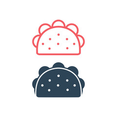Taco icons set food logo template