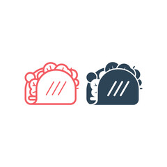 Taco icons set food logo template