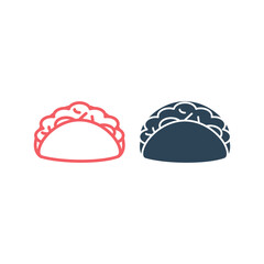 Taco icons set food logo template