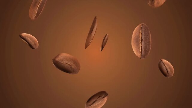 coffee beans on a brown background