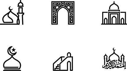 Fototapeta premium Islamic Symbols Collection for Cultural and Religious Art