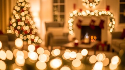 christmas tree with candles and decorations Background 