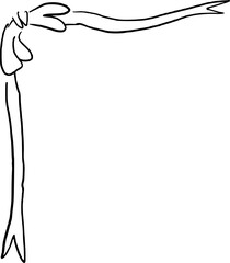 Corner Ribbon Hand Drawn Illustratrion