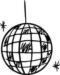 Disco Ball Hand Drawn Illustratrion