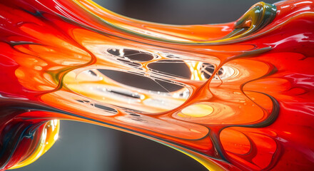 Abstract Red Glass Swirl