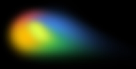 Rounded rainbow gradient light spot overlay on white background