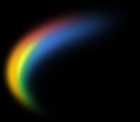 Swirling rainbow gradient drop shape isolated