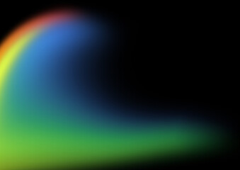 Large curling rainbow ocean wave gradient