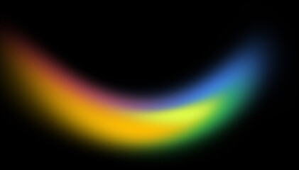 Curved rainbow gradient smile shape isolated