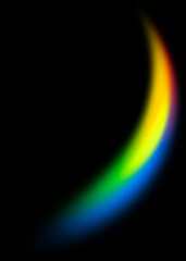 Thin vertical rainbow swoosh line graphic