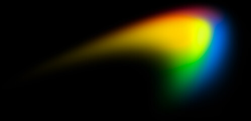 Curved rainbow boomerang gradient shape isolated