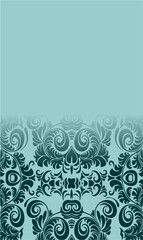 AN ORNAMENTAL DAMASK PATTERN THAT IS INTRICATELY DECORATIVE AND SYMMETRICAL, FEATURING DISTINCTIVE SWIRLS OF TENDRILS, LEAF SHAPES, AND FLORAL ELEMENTS