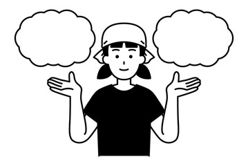 2つの選択肢を提案する居酒屋の女性店員