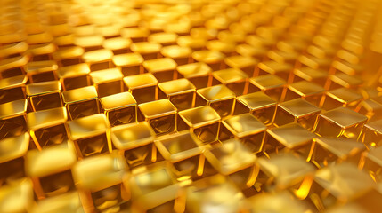 Fototapeta premium Golden Cubic Structure Background