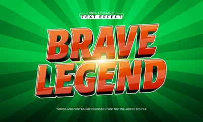 brave legend editable text effect