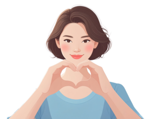 Gesture series- hands symbolically form a heart.  