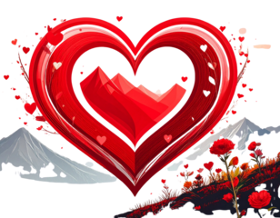 hearts in the shape of a heart red vector icon logo  