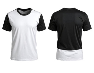 Mockup of t-shirt designs, male black tshirt template, front and back view, mock-up