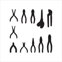 Hand Tool Silhouettes Pack – Pliers, Cutters, Nippers Vector Tracing