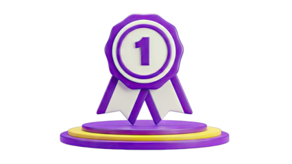 First Place Award on Stage - Achievement Concept