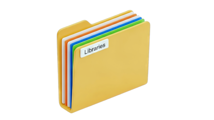 Folder with Libraries Label in a White Background