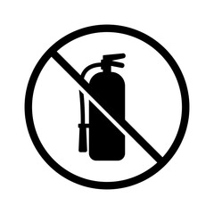 Black and White No Fire Extinguisher Sign