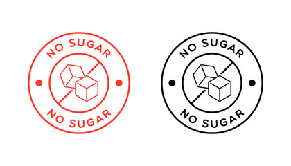 Vector No Sugar Badge Label