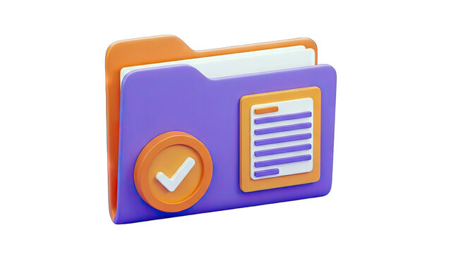 Folder with Checkmark and Document: Approved Concept