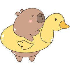 Kawaii Capibara Beach Summer