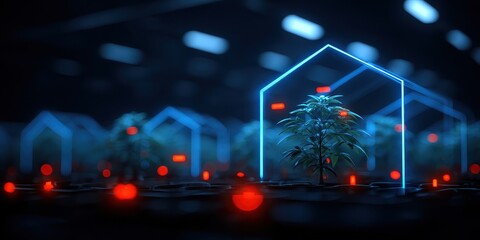 A cybernetic greenhouse where intelligent plants display visual pulses representing program complexity enabling botanists to review an environmental issue with organic interaction