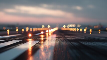Obraz premium Airport runway dusk