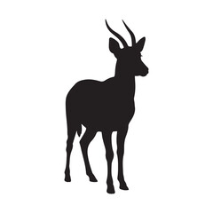 Majestic Silhouette of a Stately Antelope: Nightfall Grace, Silent Watcher at Distant Horizon