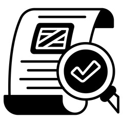 Document inspection black fill icon style
