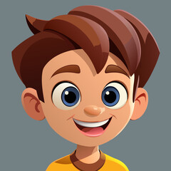 Obraz premium Animated Friendly Boy Headshot