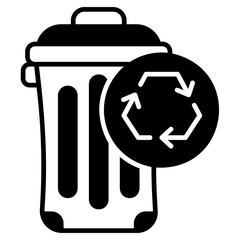 Recycling Bin black fill icon