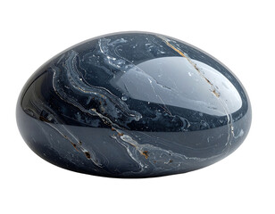 Polished Dark Grey Pebble with Subtle Banding