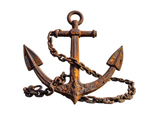 Rusty Anchor with Thick Chains and Pointed Flukes