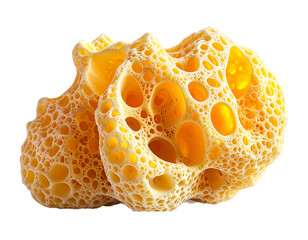 Soft Yellow Sponge Isolated on White Background