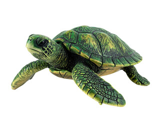 Detailed Green Sea Turtle Figurine with Textured Shell