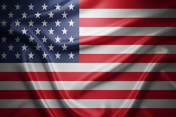 Naklejka premium Waving american flag with stars and stripes fabric texture isolated on transparent background