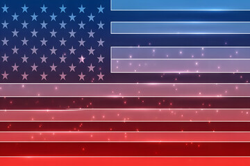 Abstract american flag design with stars and stripes gradient effect isolated on transparent background