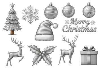 Christmas realistic composition with Gift Boxes, Stars editable images of christmas decorations on transparent background vector illustration PNG file