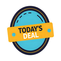 A vibrant circular badge promoting today s special deal with a yellow ribbon